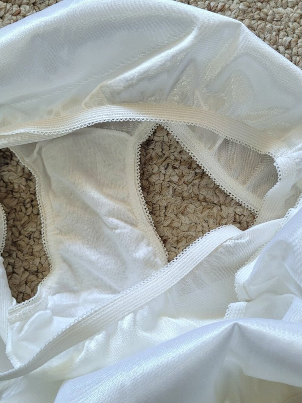 Vintage Nylon Panty Size 9 Brief 3 Pairs Satin White Double Gusset Sissy NWOT - Picture 9 of 10